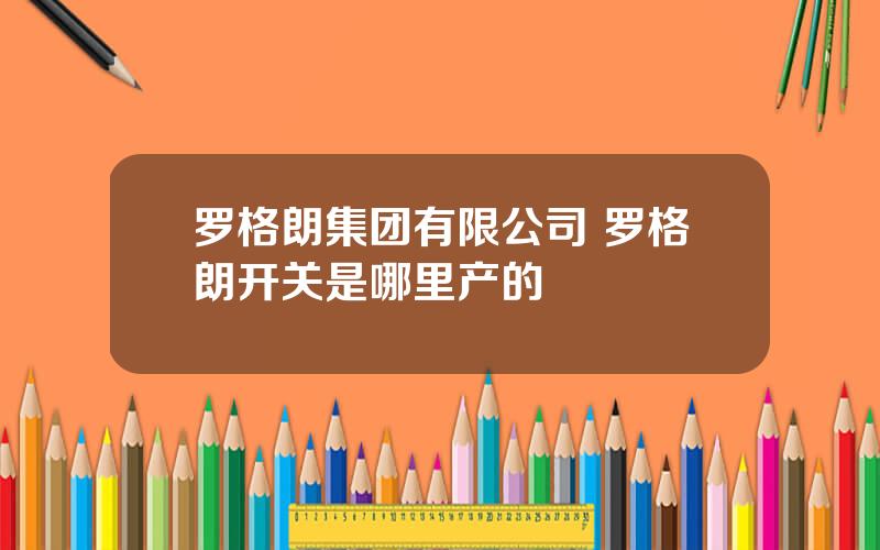 罗格朗集团有限公司 罗格朗开关是哪里产的